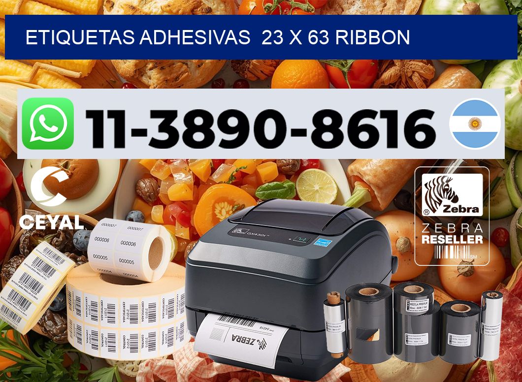 Etiquetas adhesivas  23 x 63 ribbon
