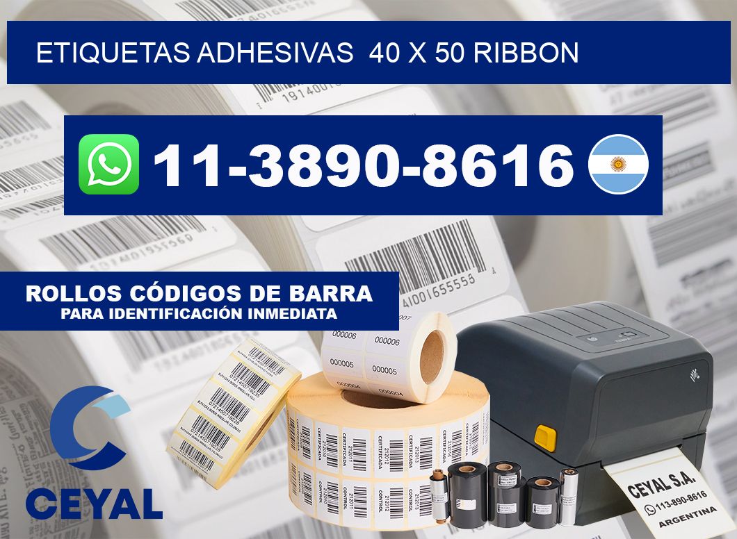 Etiquetas adhesivas  40 x 50 ribbon