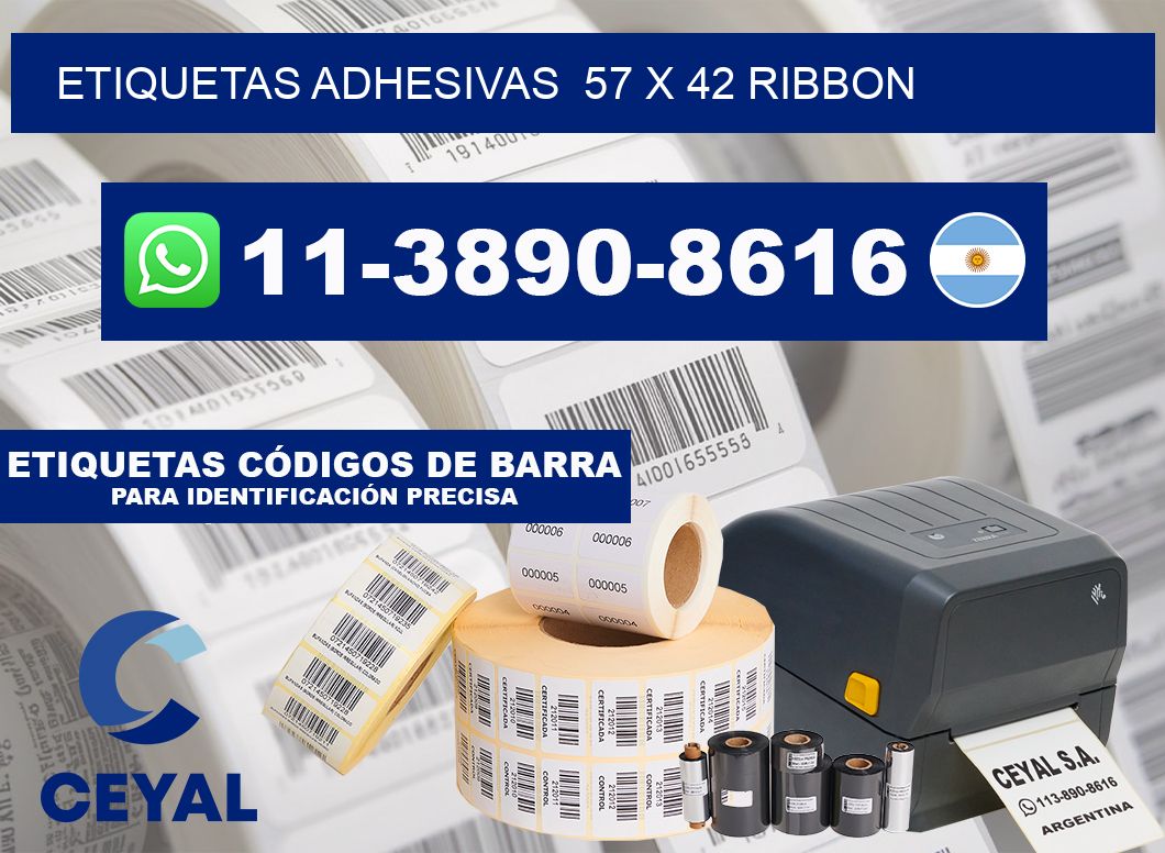 Etiquetas adhesivas  57 x 42 ribbon
