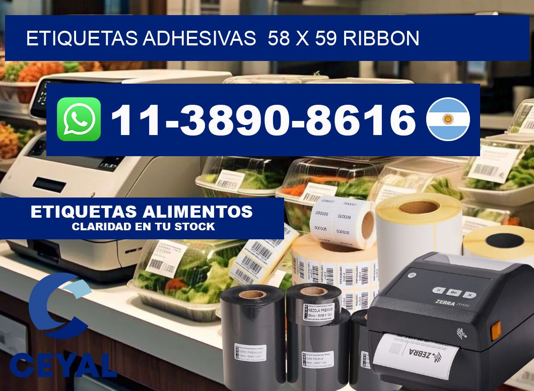 Etiquetas adhesivas 58 x 59 ribbon