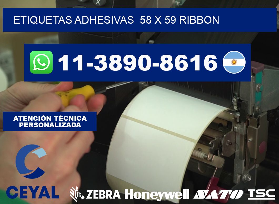 Etiquetas adhesivas 58 x 59 ribbon