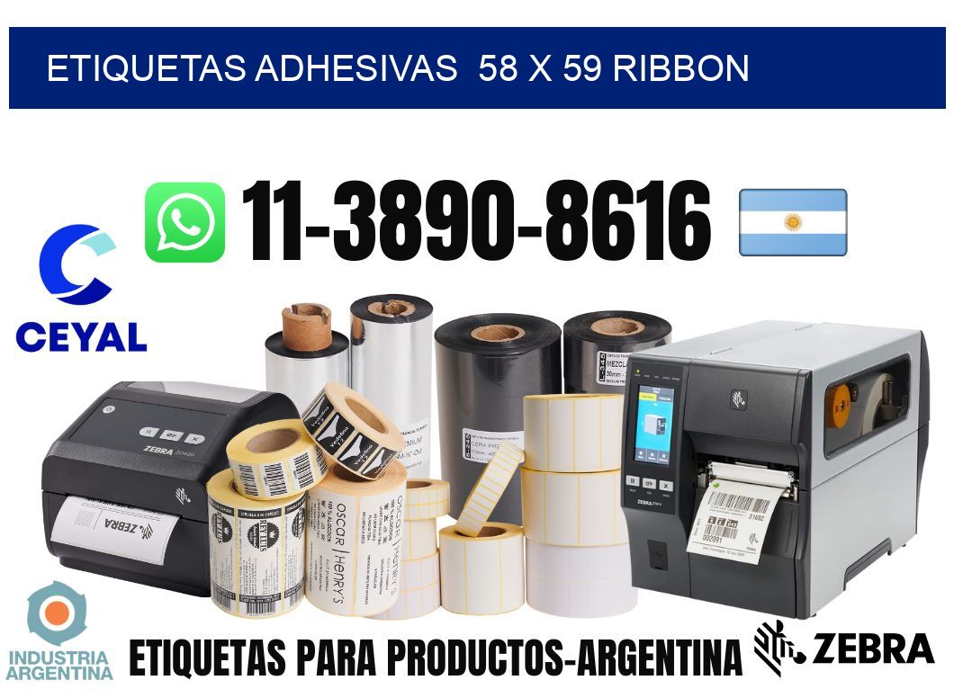 Etiquetas adhesivas 58 x 59 ribbon
