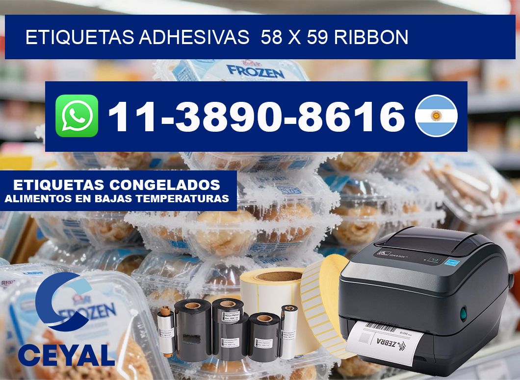 Etiquetas adhesivas  58 x 59 ribbon
