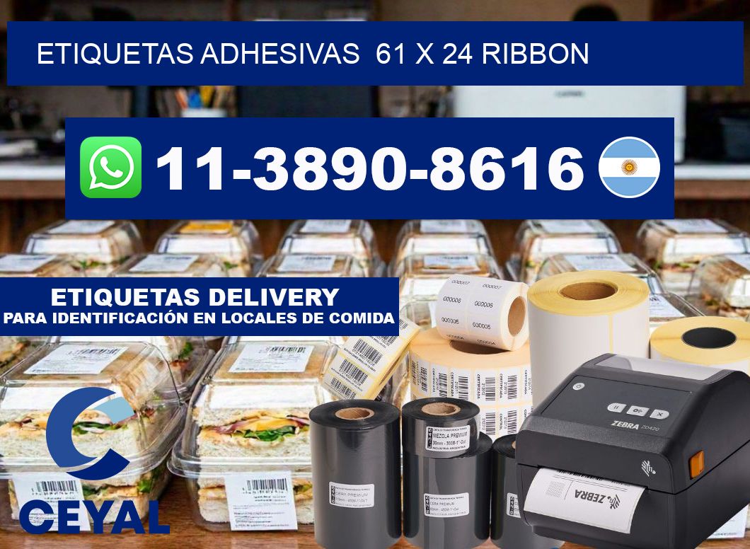 Etiquetas adhesivas  61 x 24 ribbon