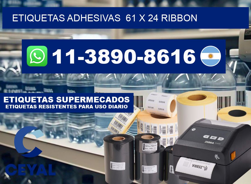 Etiquetas adhesivas  61 x 24 ribbon