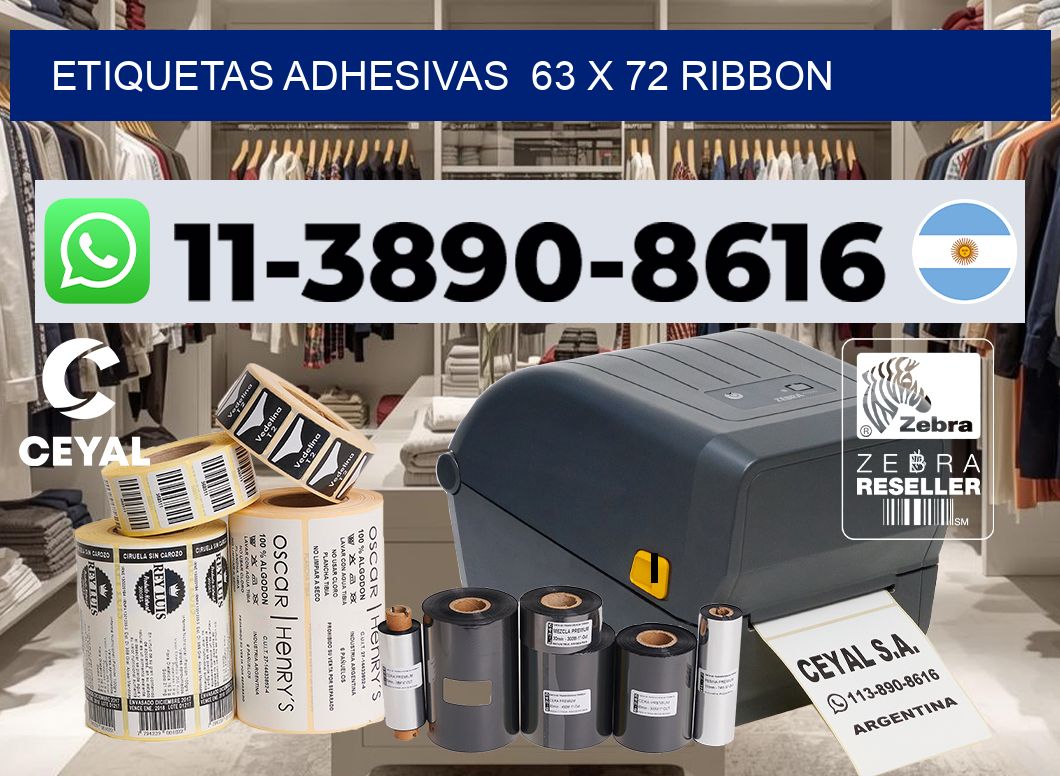 Etiquetas adhesivas  63 x 72 ribbon
