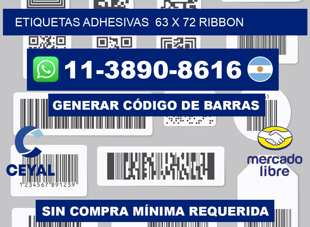 Etiquetas adhesivas  63 x 72 ribbon