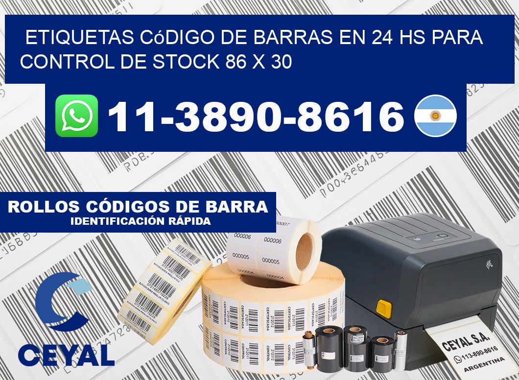 Etiquetas código de barras en 24 hs para control de stock 86 x 30