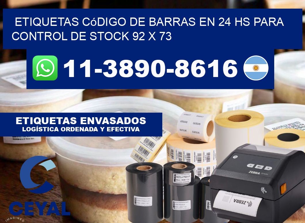 Etiquetas código de barras en 24 hs para control de stock 92 x 73