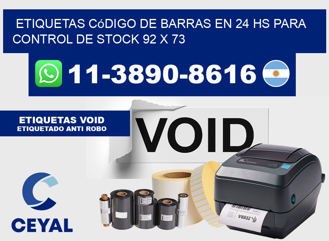 Etiquetas código de barras en 24 hs para control de stock 92 x 73