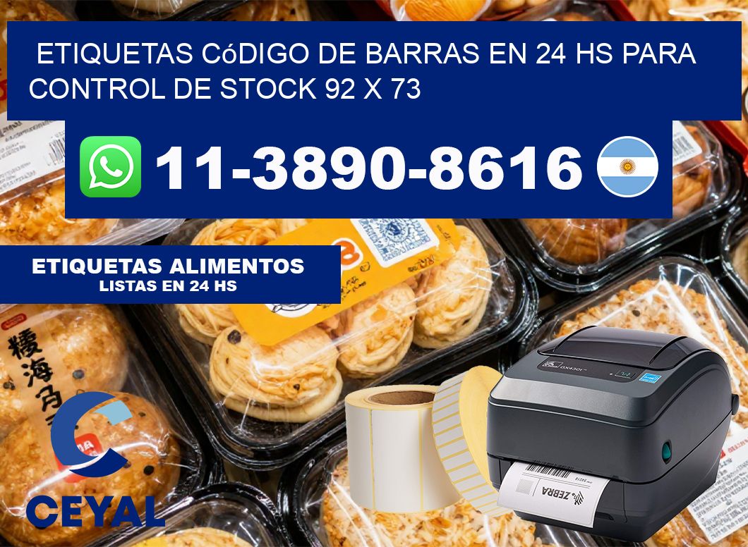 Etiquetas código de barras en 24 hs para control de stock 92 x 73