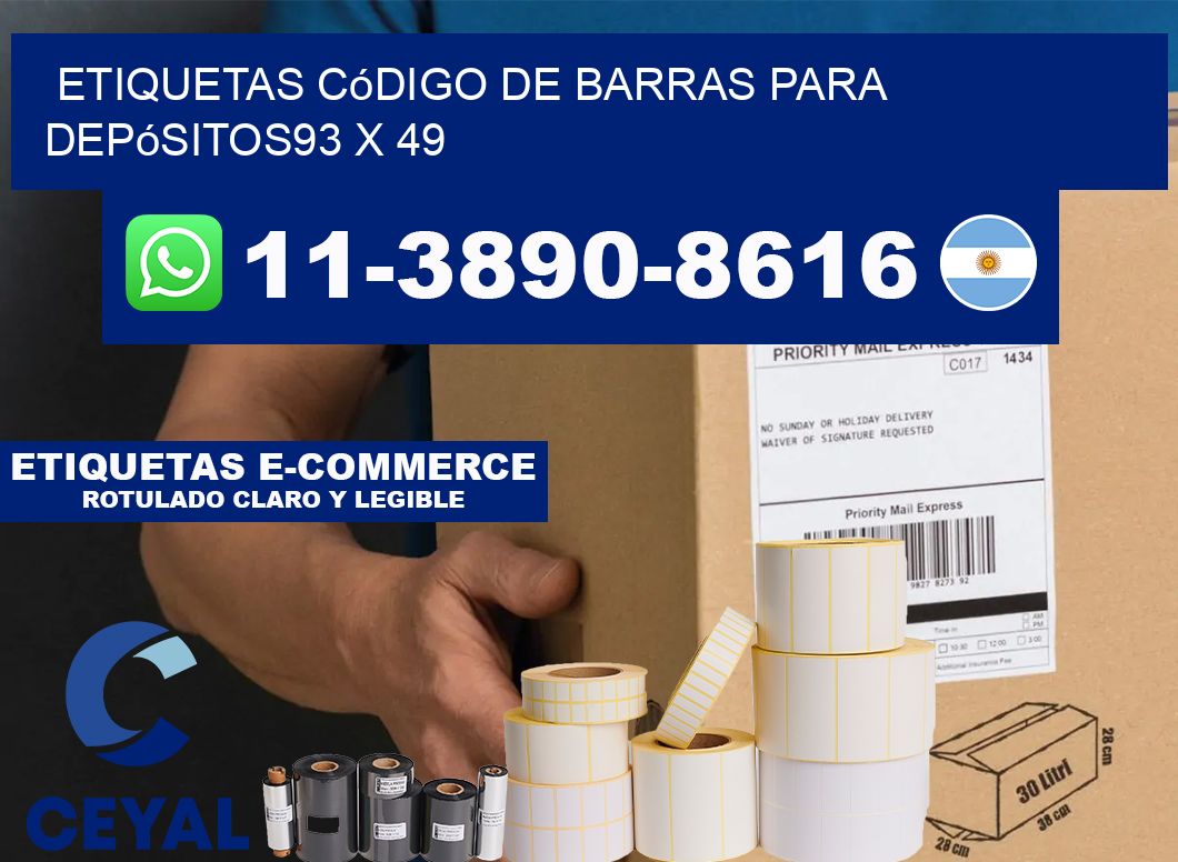 Etiquetas código de barras para depósitos93 x 49