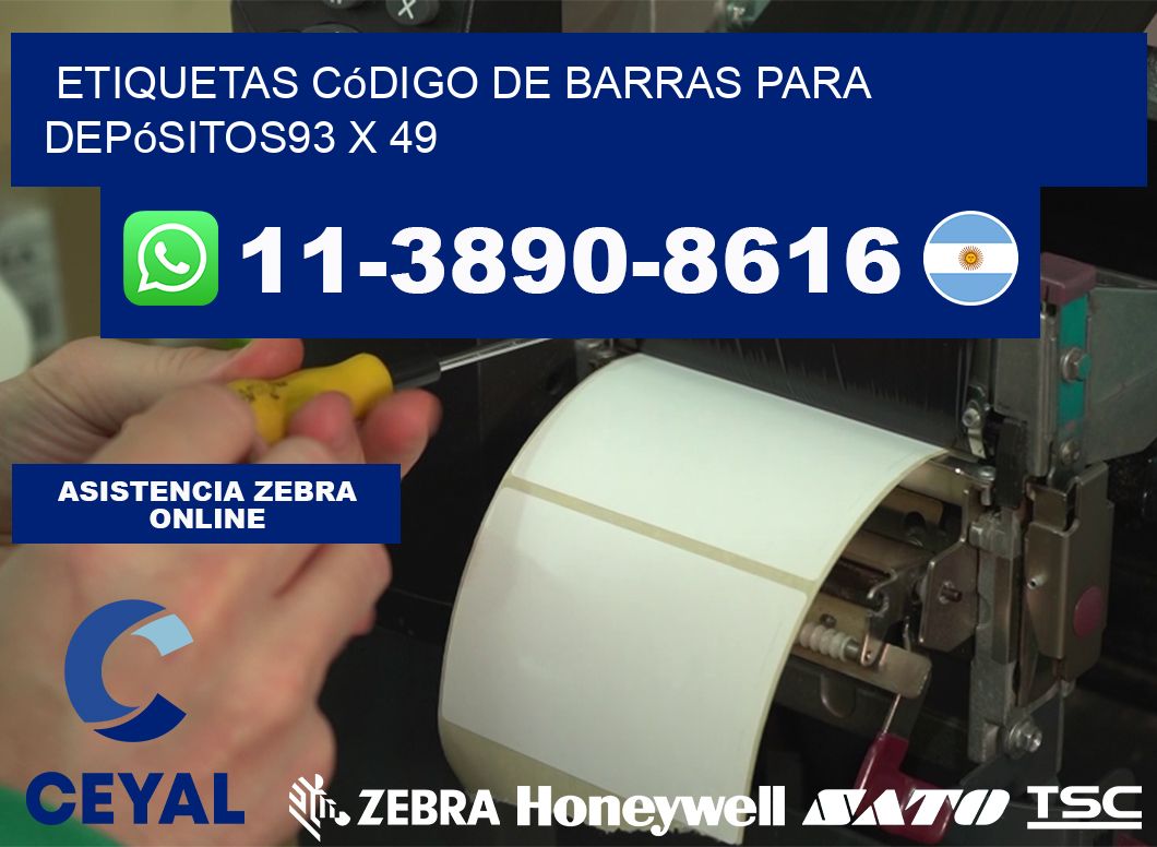 Etiquetas código de barras para depósitos93 x 49