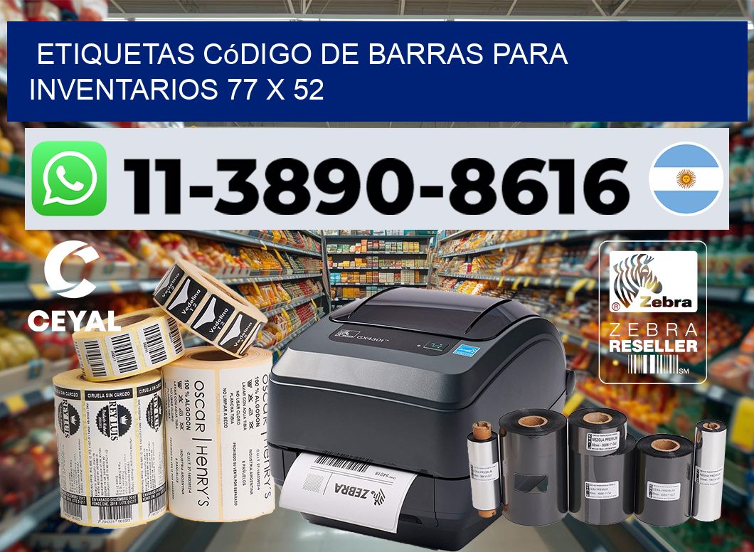 Etiquetas código de barras para inventarios 77 x 52