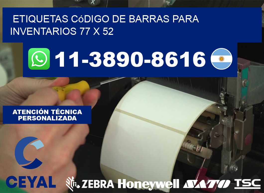 Etiquetas código de barras para inventarios 77 x 52