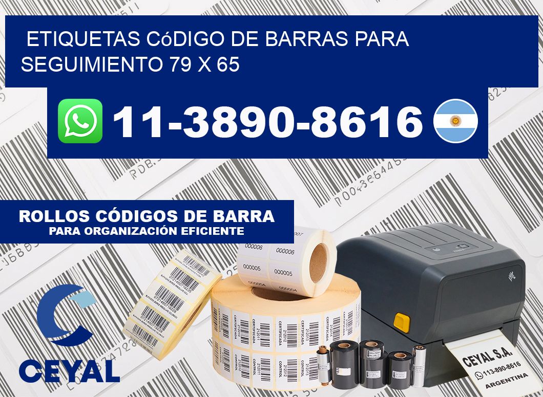 Etiquetas código de barras para seguimiento 79 x 65