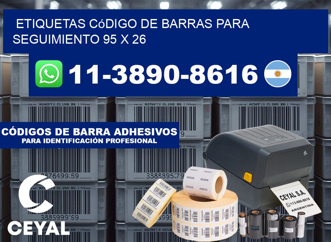 Etiquetas código de barras para seguimiento 95 x 26