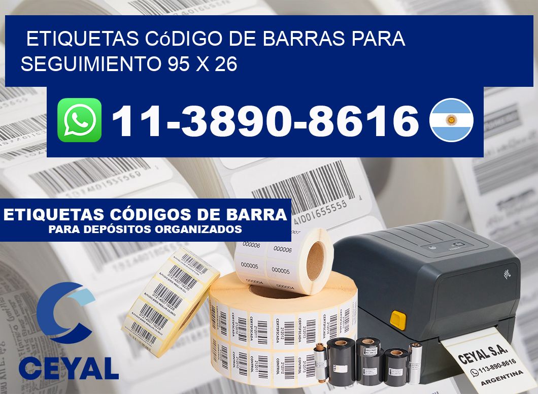 Etiquetas código de barras para seguimiento 95 x 26