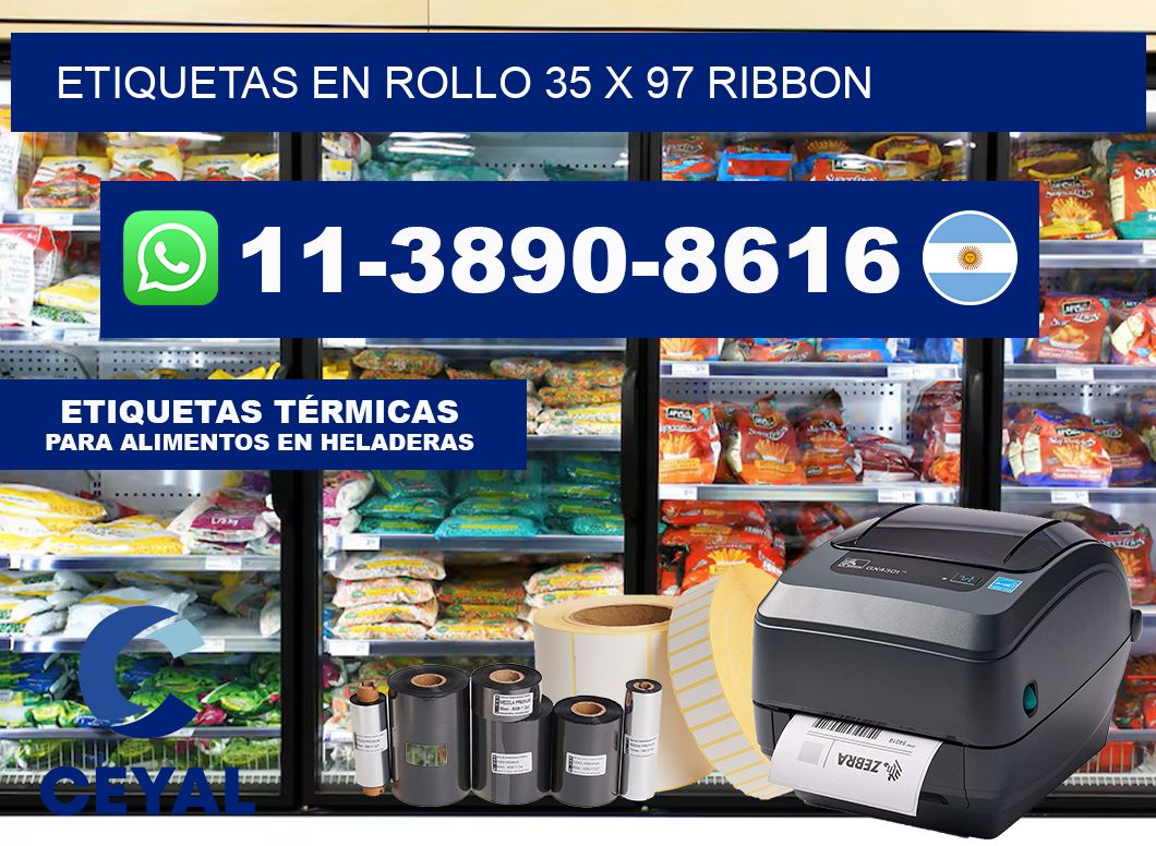 Etiquetas en rollo 35 x 97 ribbon