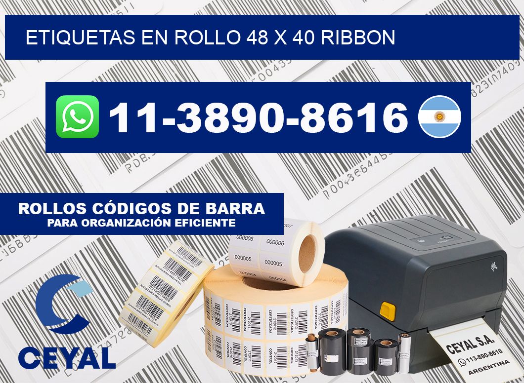 Etiquetas en rollo 48 x 40 ribbon