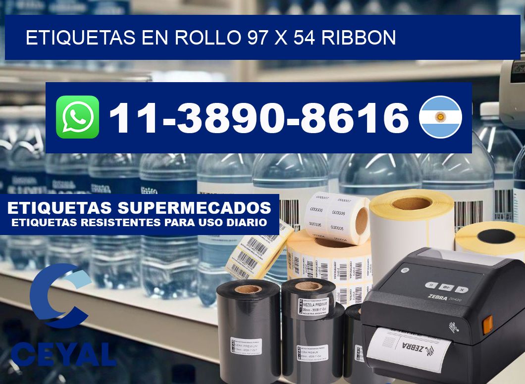 Etiquetas en rollo 97 x 54 ribbon