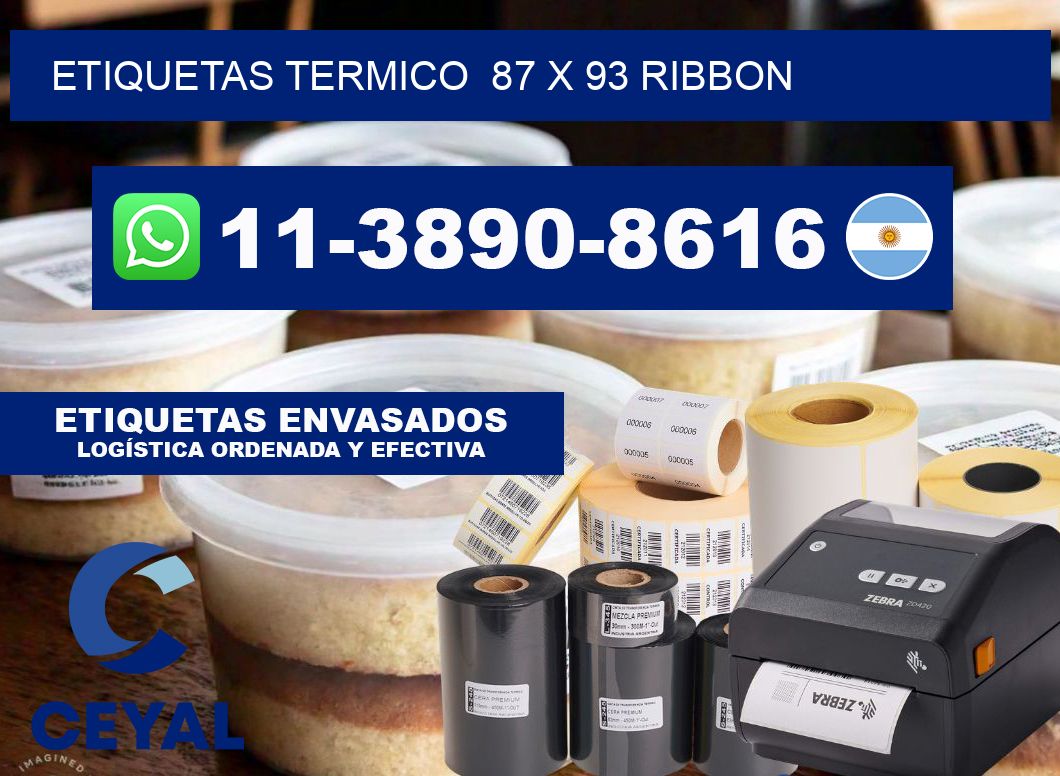 Etiquetas termico 87 x 93 ribbon