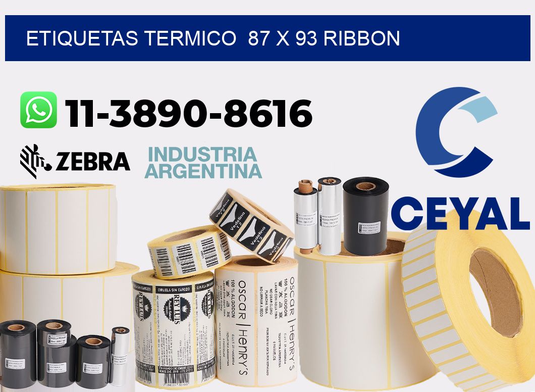 Etiquetas termico 87 x 93 ribbon