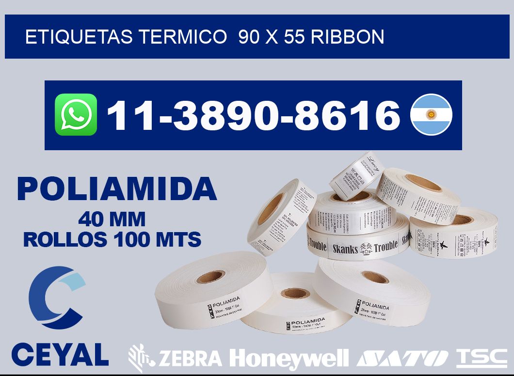 Etiquetas termico 90 x 55 ribbon