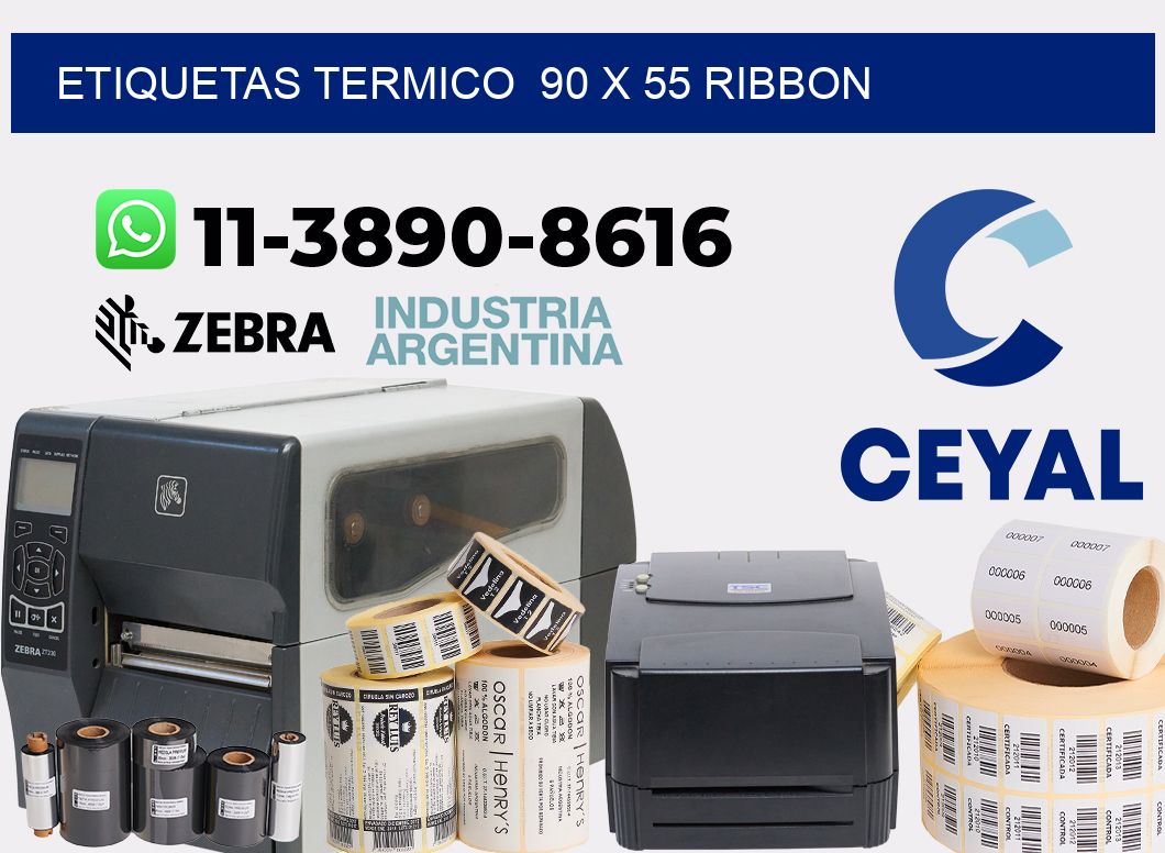 Etiquetas termico 90 x 55 ribbon