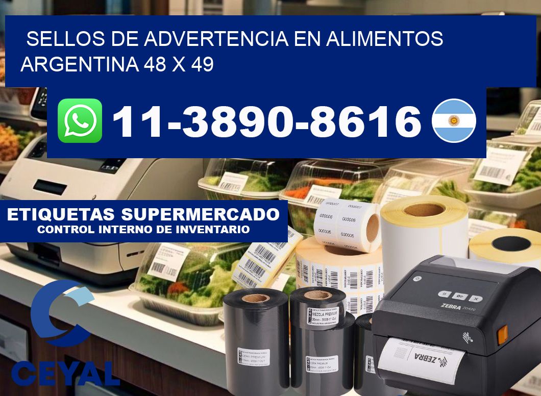 Sellos de advertencia en Alimentos argentina 48 x 49