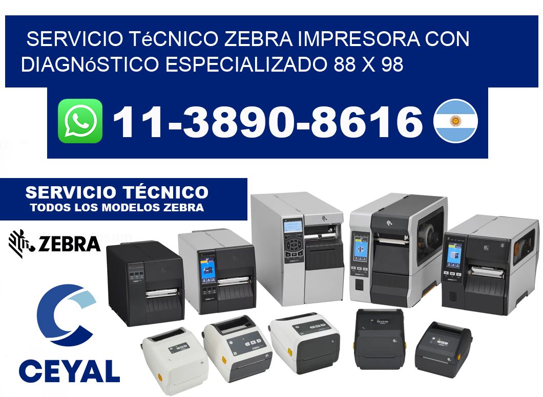 Servicio Técnico Zebra Impresora con Diagnóstico Especializado 88 x 98
