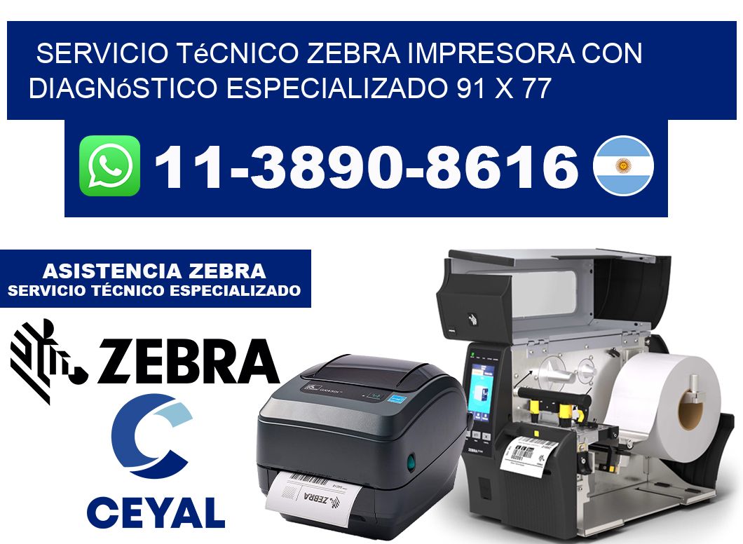 Servicio Técnico Zebra Impresora con Diagnóstico Especializado 91 x 77