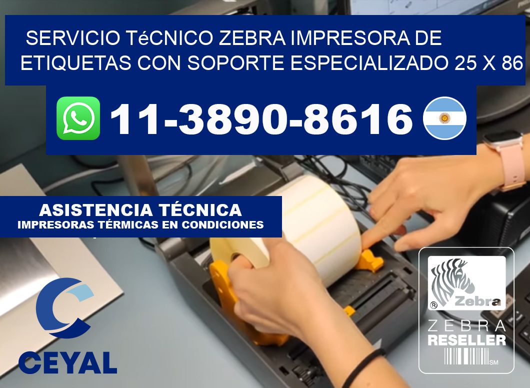 Servicio Técnico Zebra Impresora de Etiquetas con Soporte Especializado 25 x 86