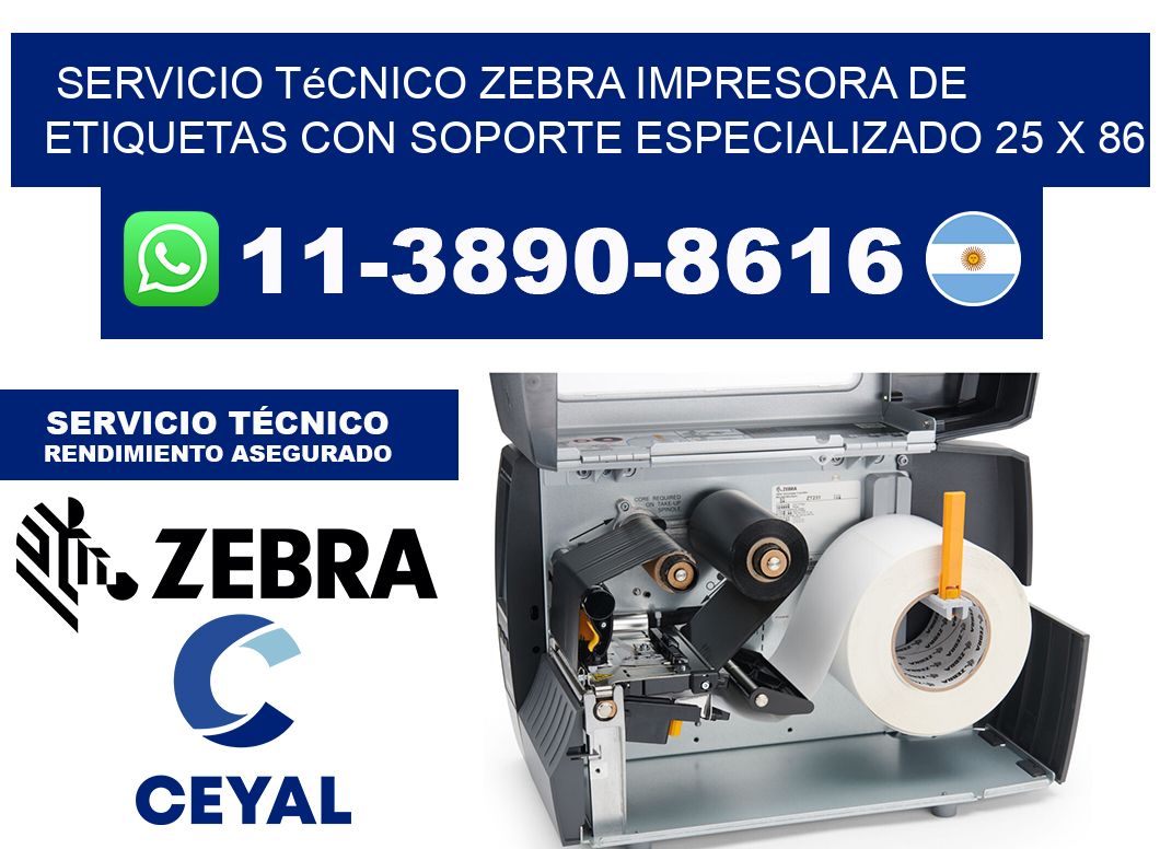 Servicio Técnico Zebra Impresora de Etiquetas con Soporte Especializado 25 x 86