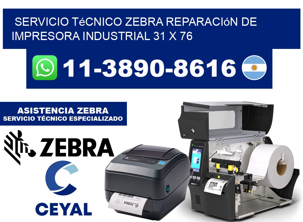 Servicio Técnico Zebra Reparación de Impresora Industrial 31 x 76
