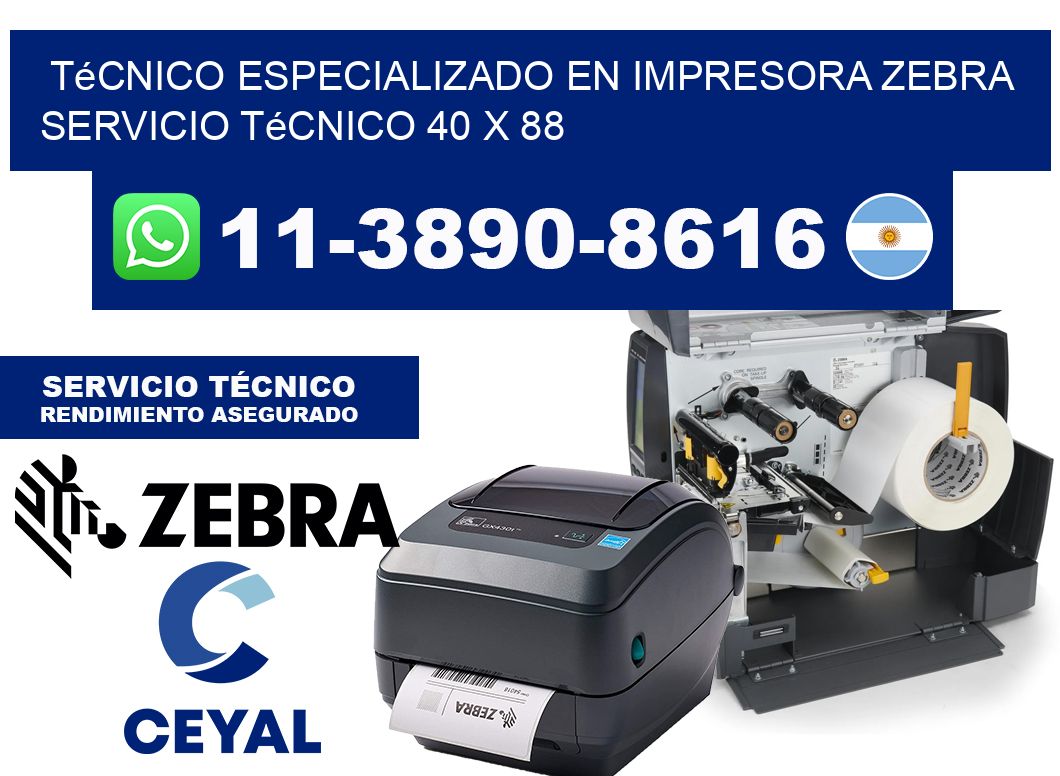 Técnico Especializado en Impresora Zebra Servicio Técnico 40 x 88