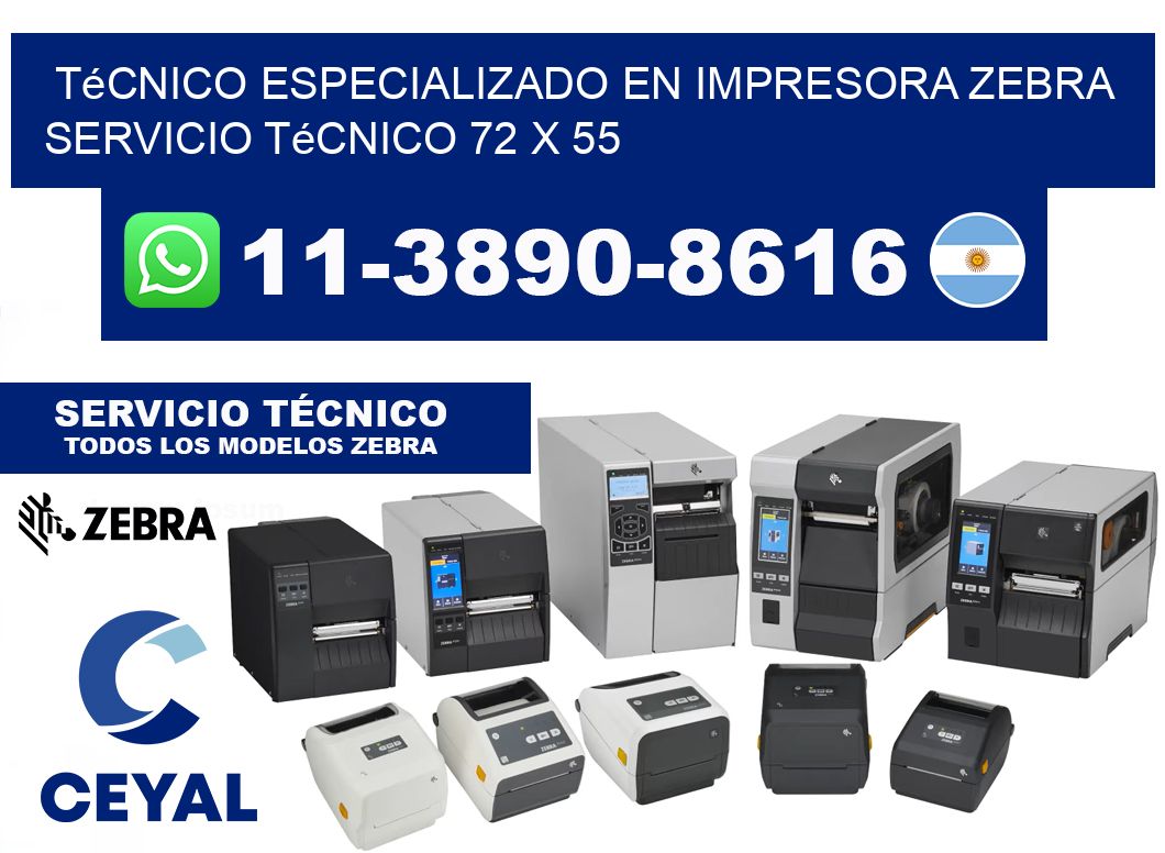 Técnico Especializado en Impresora Zebra Servicio Técnico 72 x 55