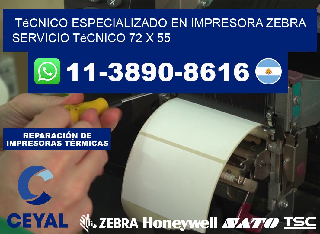 Técnico Especializado en Impresora Zebra Servicio Técnico 72 x 55