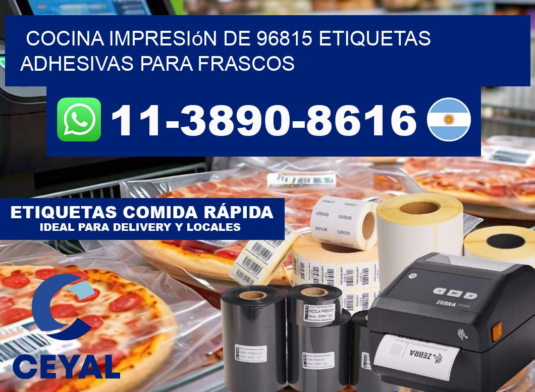 cocina impresión de 96815 etiquetas adhesivas para frascos