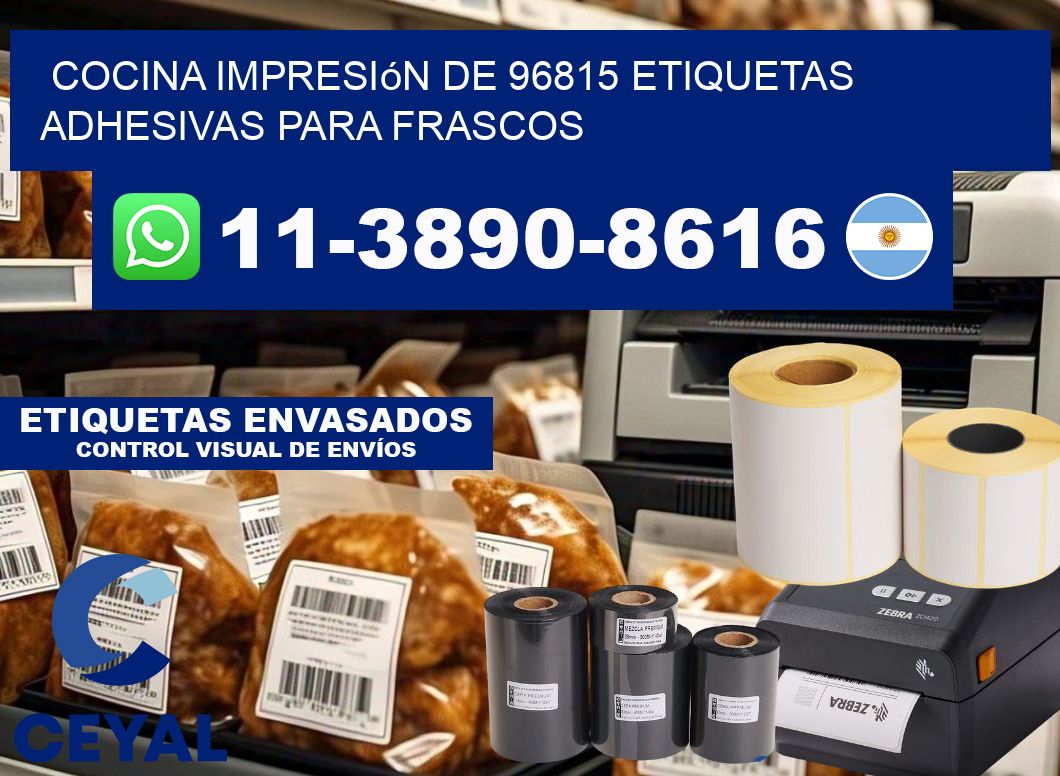 cocina impresión de 96815 etiquetas adhesivas para frascos