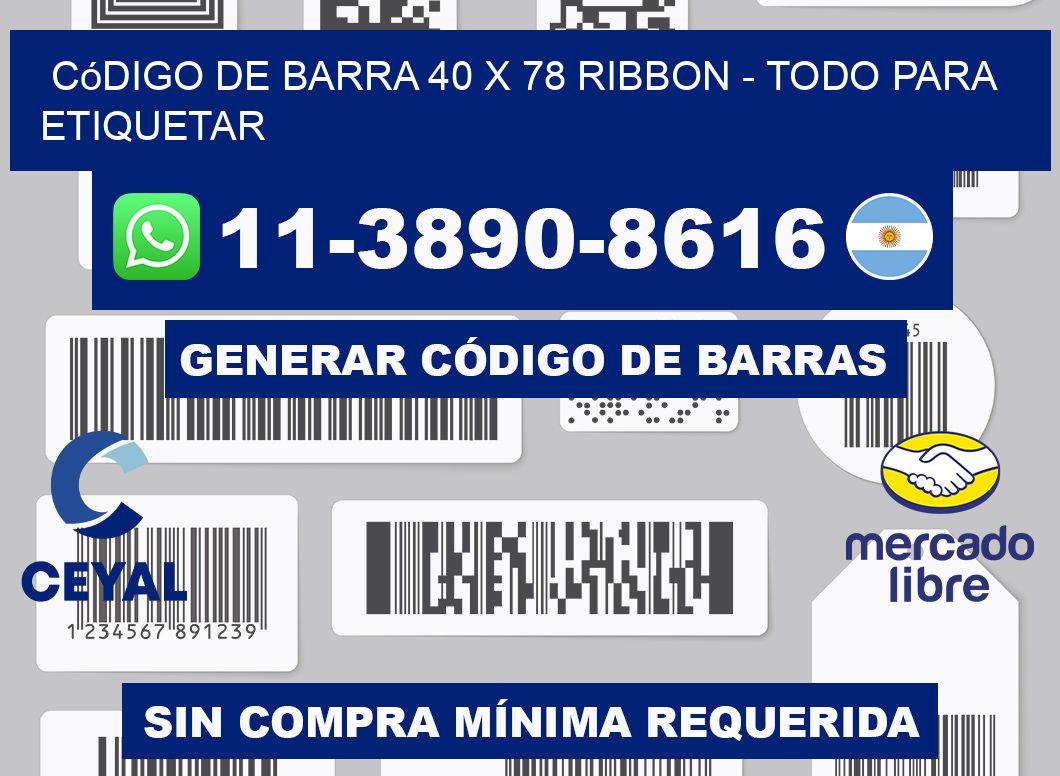 código de barra 40 x 78 ribbon - Todo para Etiquetar
