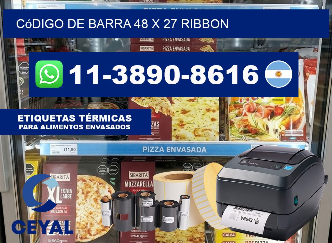 código de barra 48 x 27 ribbon