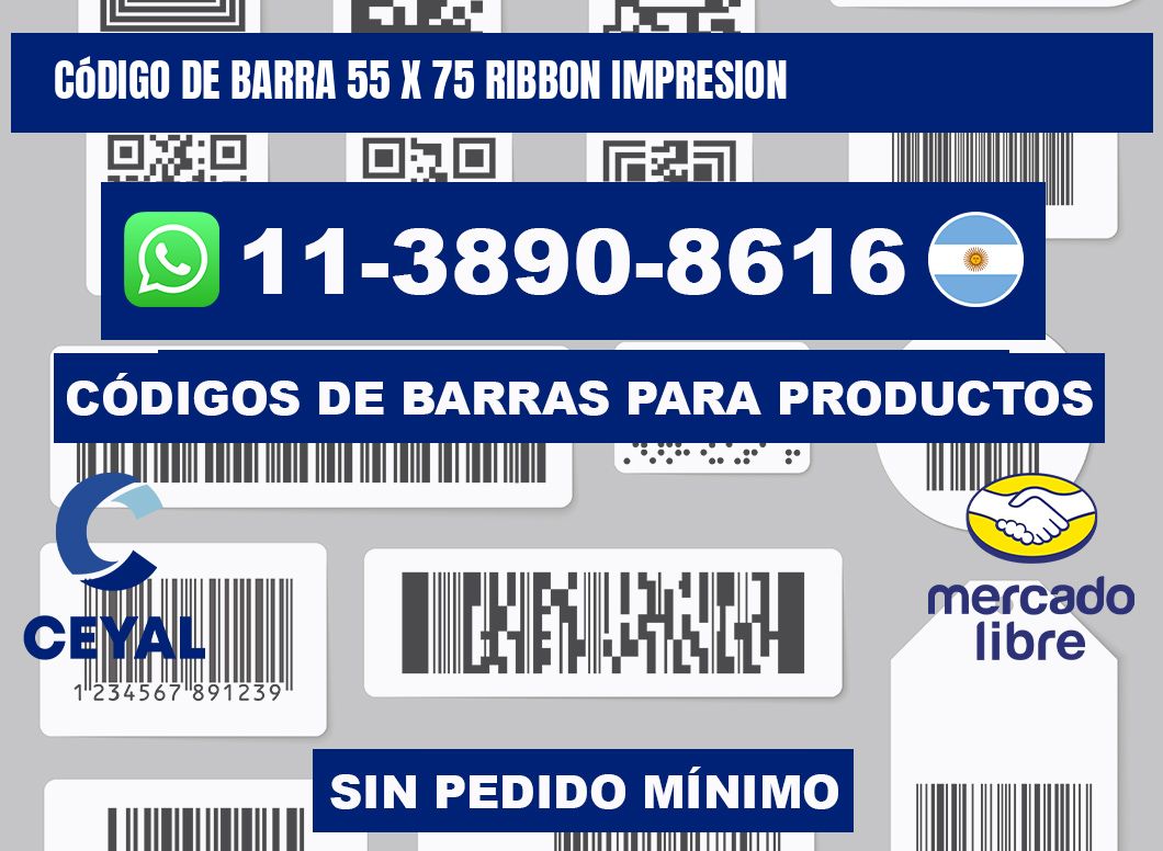 código de barra 55 x 75 ribbon impresion