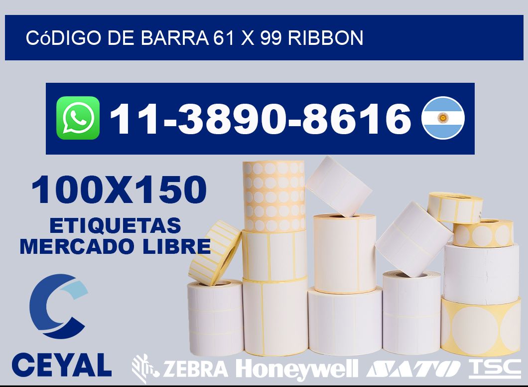 código de barra 61 x 99 ribbon