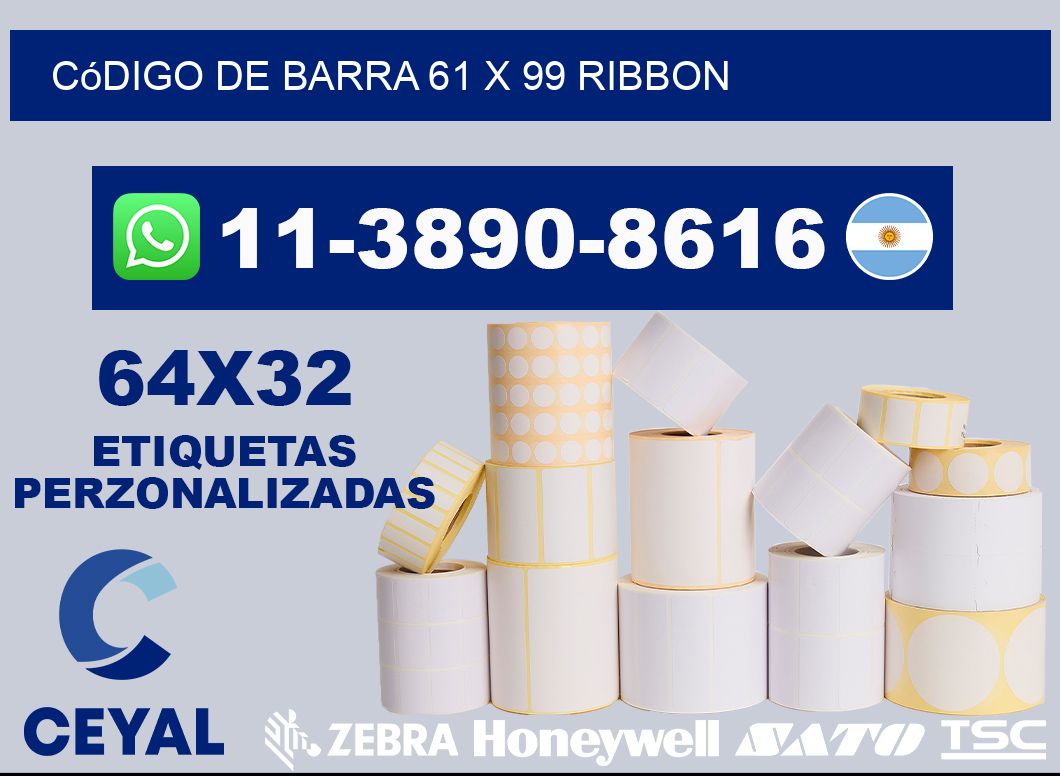 código de barra 61 x 99 ribbon