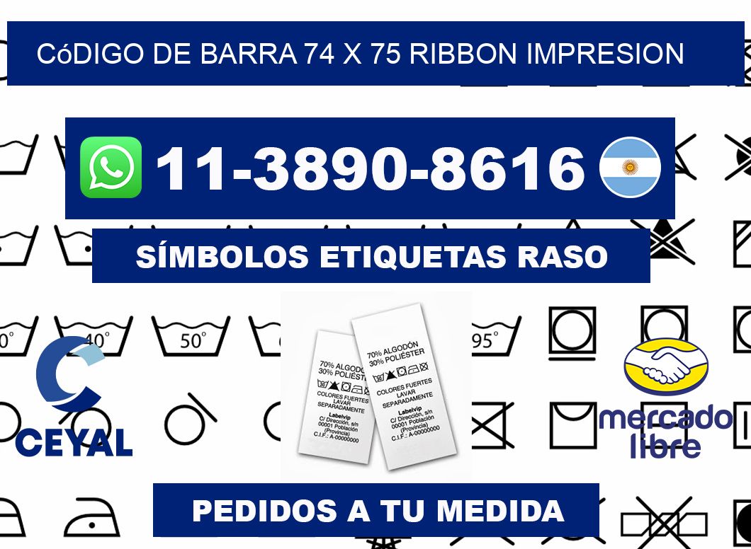 código de barra 74 x 75 ribbon impresion