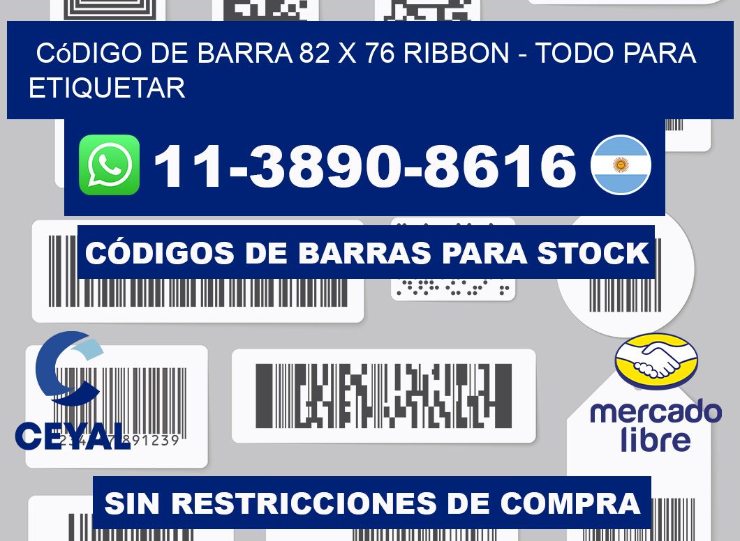 código de barra 82 x 76 ribbon - Todo para Etiquetar
