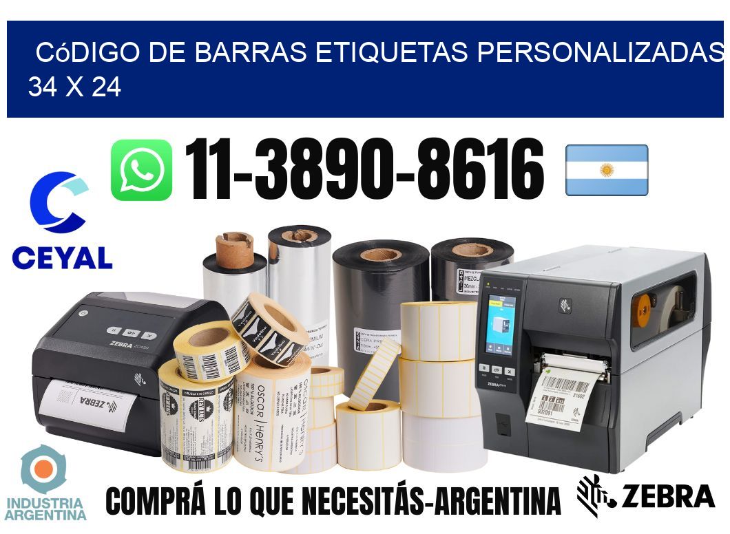 código de barras etiquetas personalizadas 34 x 24