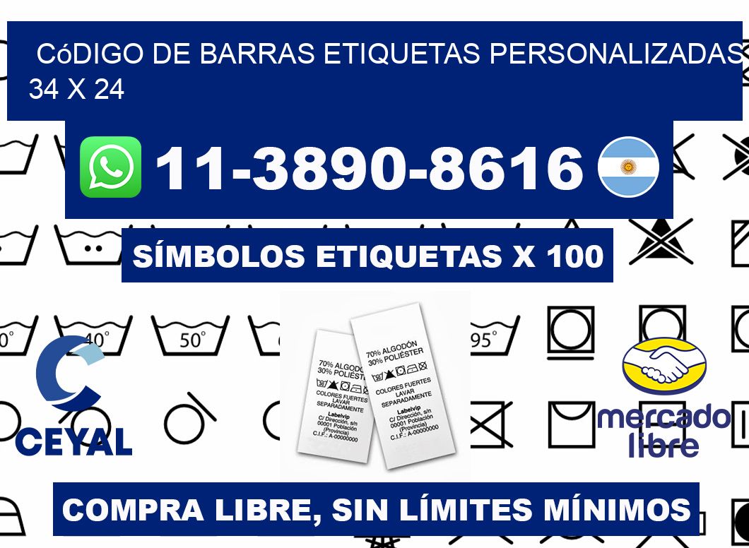 código de barras etiquetas personalizadas 34 x 24