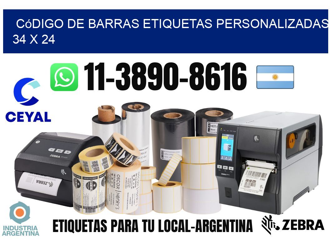 código de barras etiquetas personalizadas 34 x 24